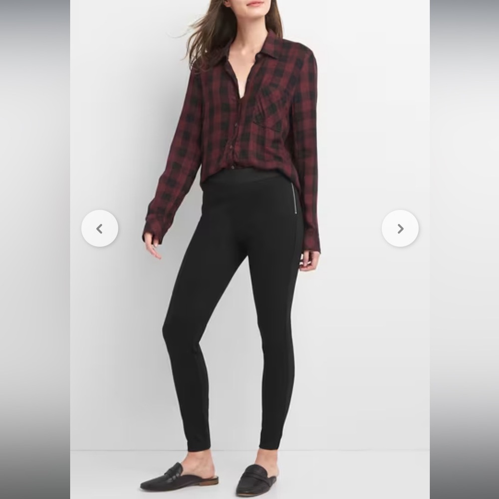 GAP
Maroon Ponte Leggings with Side Zip